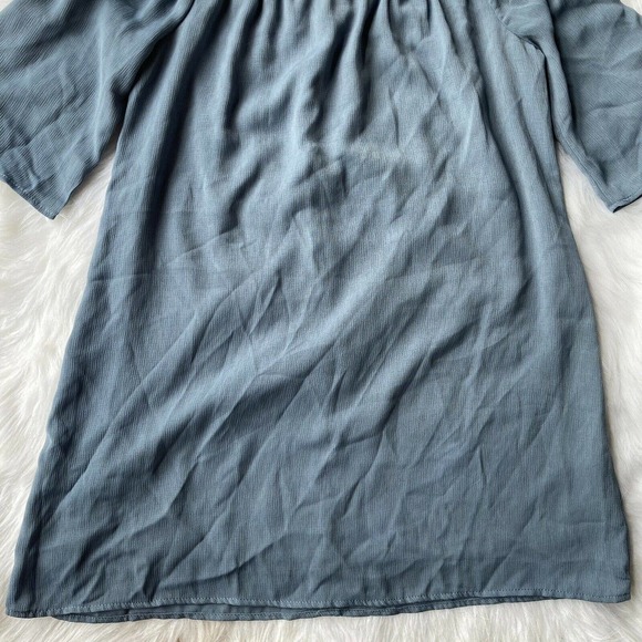 Maurice's Blue Hippie Dress Off Shoulder Boho Bell Sleeve Womens Sz L Festival - Picture 3 of 10